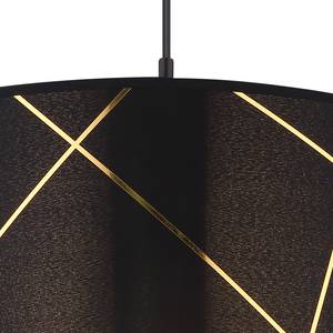 Hanglamp Bemmo II Zwart - Goud - Metaal - Plastic - Textiel - Hoogte: 140 cm