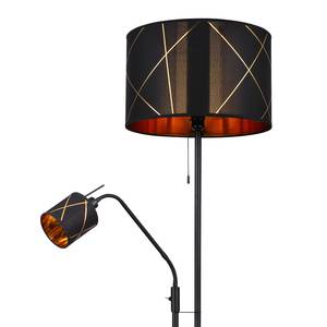 Staande lamp Bemmo II Zwart - Goud - Metaal - Plastic - Textiel - Hoogte: 175 cm