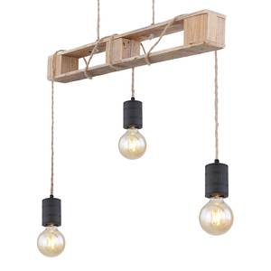 Hanglamp Joelle IV Zwart - Bruin - Metaal - Massief hout - 83 x 120 x 10 cm