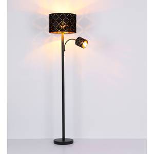 Staande lamp Sunna II Zwart - Metaal - Textiel - Hoogte: 162 cm