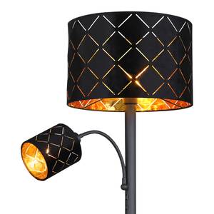 Staande lamp Sunna II Zwart - Metaal - Textiel - Hoogte: 162 cm