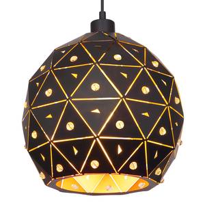 Hanglamp Jodie II Zwart - Goud - Glas - Metaal - Hoogte: 120 cm