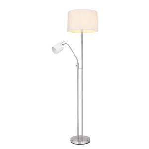 Staande lamp Ava II Beige - Zilver - Metaal - Textiel - Hoogte: 175 cm