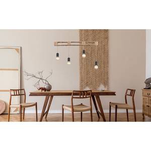 Hanglamp Joelle V Zwart - Bruin - Metaal - Massief hout - 121 x 120 x 10 cm