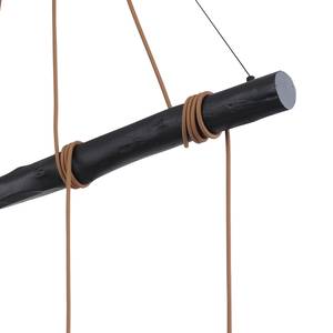 Hanglamp Hermine I Zwart - Metaal - Massief hout - 90 x 120 x 7 cm