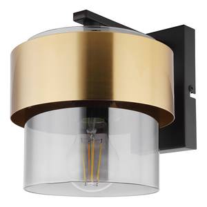 Wandlamp Milley Zwart - Goud - Glas - Metaal - 18 x 22 x 24 cm