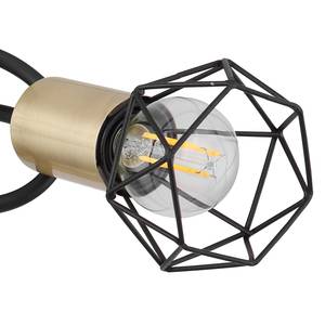 Plafondlamp Xara IV Zwart - Messing - Metaal - Hoogte: 21 cm