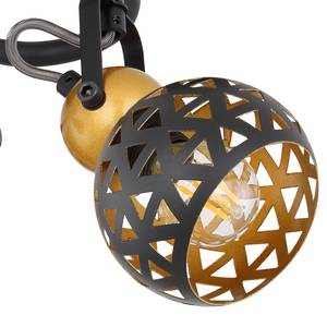 Plafondlamp Sarra II Zwart - Goud - Metaal - Hoogte: 18 cm