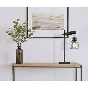 Tafellamp Mina Zwart - Metaal - Massief hout - 33 x 55 x 18 cm