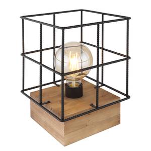 Tafellamp Merril I Zwart - Bruin - Metaal - Massief hout - 20 x 27 x 20 cm