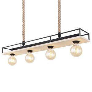 Hanglamp Trixi Zwart - Bruin - Metaal - Massief hout - 95 x 120 x 15 cm