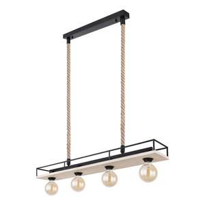 Hanglamp Trixi Zwart - Bruin - Metaal - Massief hout - 95 x 120 x 15 cm