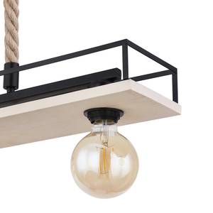 Hanglamp Trixi Zwart - Bruin - Metaal - Massief hout - 95 x 120 x 15 cm