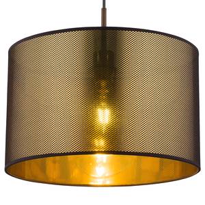 Hanglamp Nuggy Zwart - Goud - Metaal - Plastic - Textiel - Hoogte: 140 cm