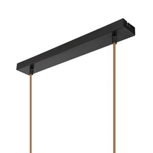 Hanglamp Leo Zwart - Metaal - Massief hout - 90 x 120 x 6 cm