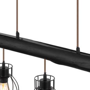 Hanglamp Mina V Zwart - Metaal - Massief hout - 104 x 140 x 14 cm