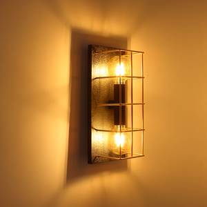 Lampada da parete Merril II Ferro / Massello di pino - 2 punti luce