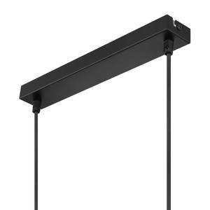 Hanglamp Blacky I Grijs - Glas - Metaal - Massief hout - 100 x 140 x 19 cm