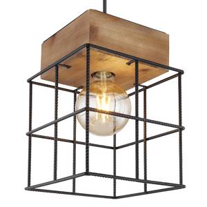 Hanglamp Merril I Zwart - Bruin - Metaal - Massief hout - 20 x 150 x 20 cm