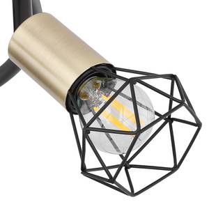 Plafondlamp Xara III Zwart - Messing - Metaal - Hoogte: 19 cm