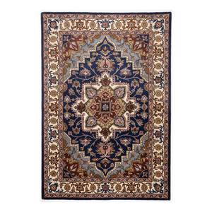 Tapis en laine Royal Heriz Laine vierge - Bleu - 120 x 180 cm