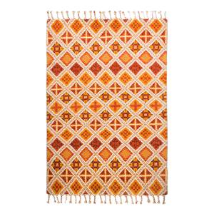 Tapis en laine Marmoucha I Laine vierge - Terre cuite - Terre cuite - 90 x 160 cm