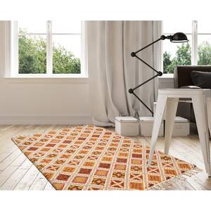 Tapis en laine Marmoucha I Laine vierge - Terre cuite - Terre cuite - 90 x 160 cm