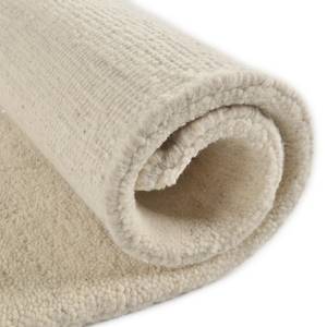 Wollen vloerkleed Taza Royal Uni scheerwol - Beige - 90 x 160 cm