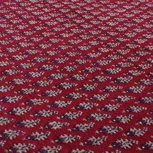 Tapis en laine Chandi Mir rond 100 % laine vierge - Rouge - Diamètre : 100 cm