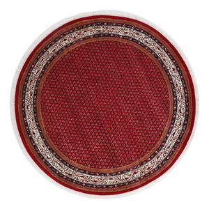 Tapis en laine Chandi Mir rond 100 % laine vierge - Rouge - Diamètre : 150 cm