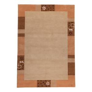 Wollen vloerkleed Ganges wol/viscose - Honingkleurig - 60 x 90 cm