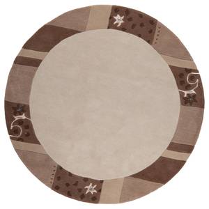 Wollteppich Royal Ganges Rund Wolle / Viskose - Beige - 150 x 150 cm