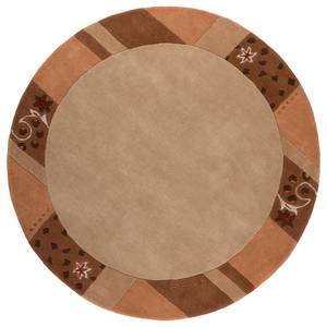 Tapis en laine Royal Ganges rond Laine / Viscose - Miel - 150 x 150 cm