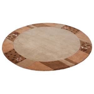 Tapis en laine Royal Ganges rond Laine / Viscose - Miel - 150 x 150 cm