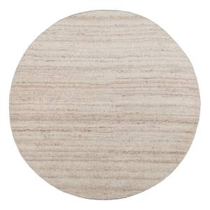 Tapis en laine Royal Berber Uni rond Laine vierge - Beige - 100 x 100 cm