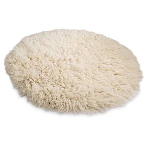 Tapis en laine Flokos XXL II Laine vierge - Blanc - Diamètre : 100 cm