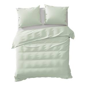 Parure de lit Percale Percale de coton - Vert clair - 240 x 200/220 cm + 2 oreillers 70 x 60 cm