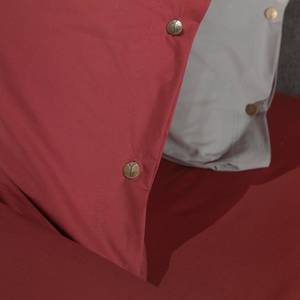 Parure de lit Percale Percale de coton - Rouge foncé - 200 x 200/220 cm + 2 oreillers 70 x 60 cm