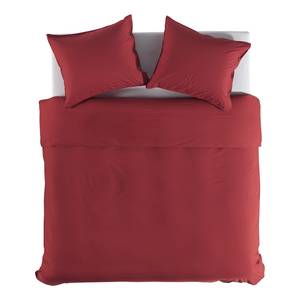 Parure de lit Percale Percale de coton - Rouge foncé - 200 x 200/220 cm + 2 oreillers 70 x 60 cm