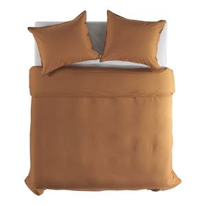 Parure de lit Percale Percale de coton - Cognac - 260 x 220 cm + 2 oreillers 60 x 70 cm