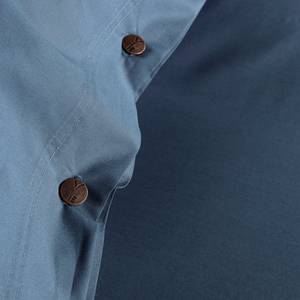 Parure de lit Percale Percale de coton - Bleu foncé - 240 x 200/220 cm + 2 oreillers 70 x 60 cm