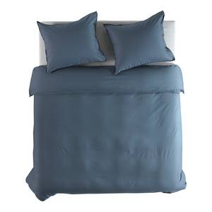 Parure de lit Percale Percale de coton - Bleu foncé - 240 x 200/220 cm + 2 oreillers 70 x 60 cm