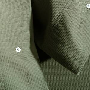 Parure de lit Cialda Coton - Vert olive - 140 x 200/220 cm + oreiller 70 x 60 cm