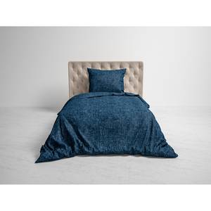 Copripiumino e federa Franela Flanella - Color blu marino - 135 x 200 cm + cuscino 80 x 80 cm