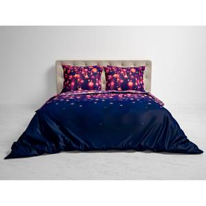 Parure de lit Lilou Flanelle - Violet - 240 x 200/220 cm + 2 oreillers 70 x 60 cm