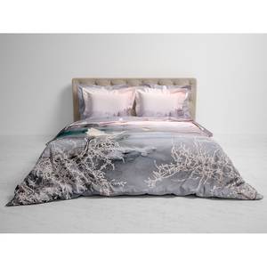 Parure de lit réversible Wes Satin - Rose clair - 240 x 200/220 cm + 2 oreillers 70 x 60 cm