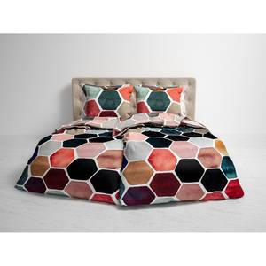 Parure de lit réversible Akos Coton - Multicolore - 200 x 200/220 cm + 2 oreillers 70 x 60 cm