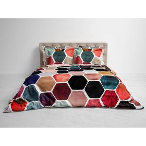 Parure de lit réversible Akos Coton - Multicolore - 200 x 200/220 cm + 2 oreillers 70 x 60 cm
