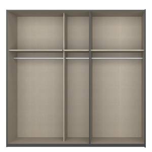 Schwebetürenschrank SKØP gloss reflect Graphit / Hochglanz Weiß - 225 x 236 cm - 2 Türen