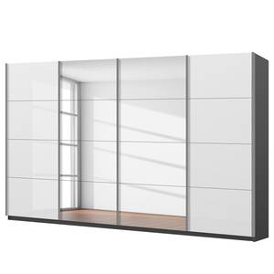 Schwebetürenschrank SKØP gloss reflect Graphit / Hochglanz Weiß - 360 x 236 cm - 4 Türen